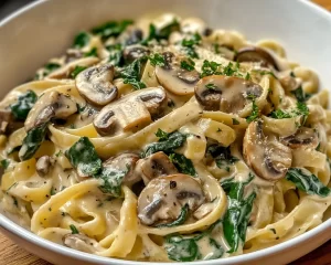 Spring Dinner: Creamy Mushroom & Spinach Pasta in 20 Minutes