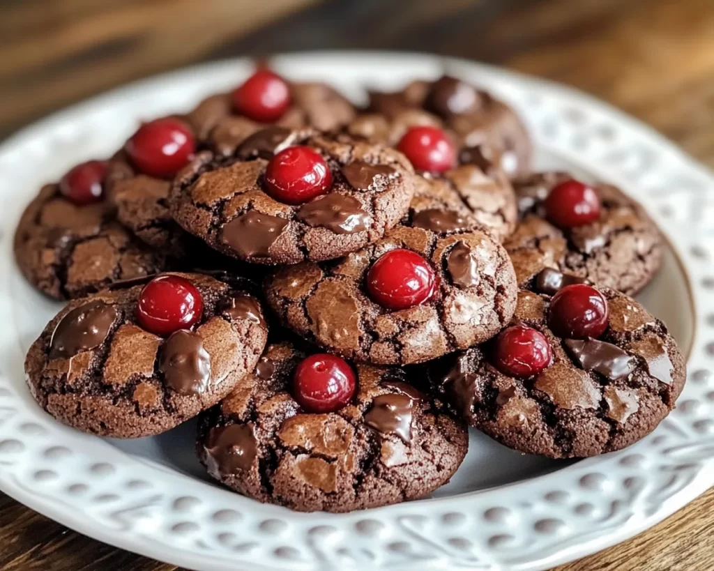 Black Forest Cookie: Brownie Batter Stuffed Cherry Chocolate Cookies in 30 Minutes