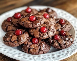 Black Forest Cookie: Brownie Batter Stuffed Cherry Chocolate Cookies in 30 Minutes