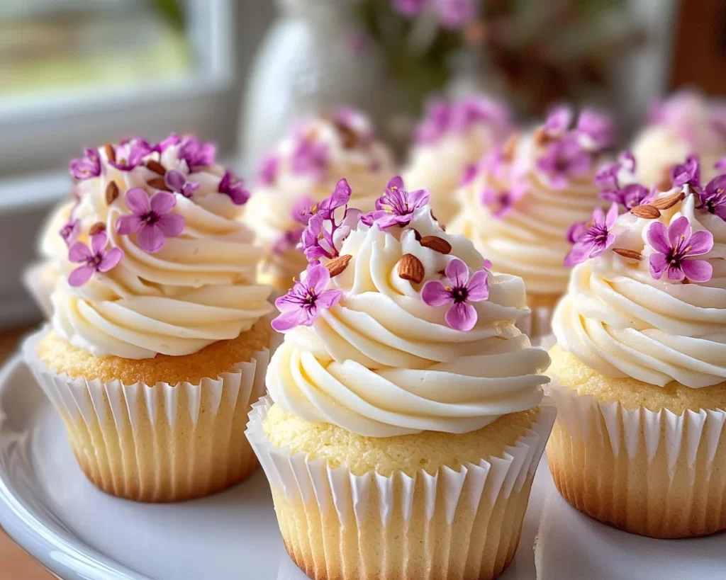 Spring Cupcakes: Almond Vanilla Cupcakes in 5 Steps