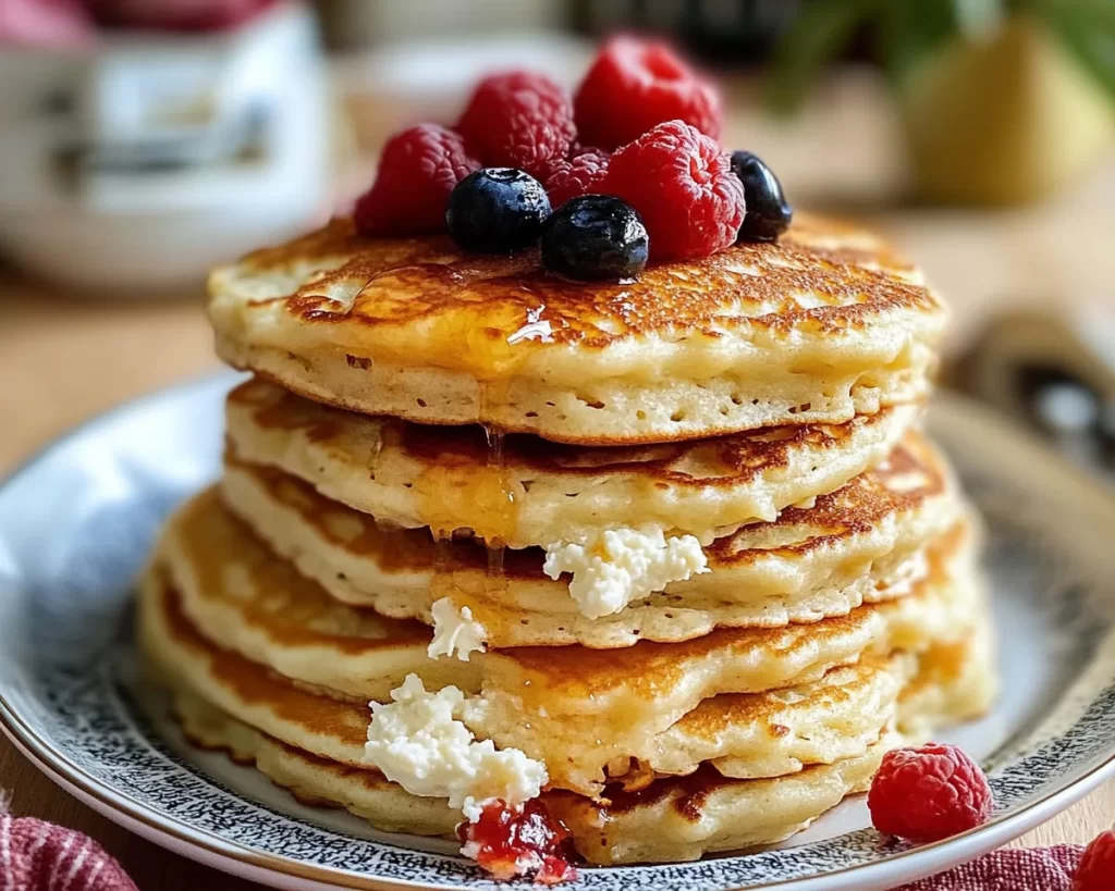 Fluffy Cottage Cheese Pancakes