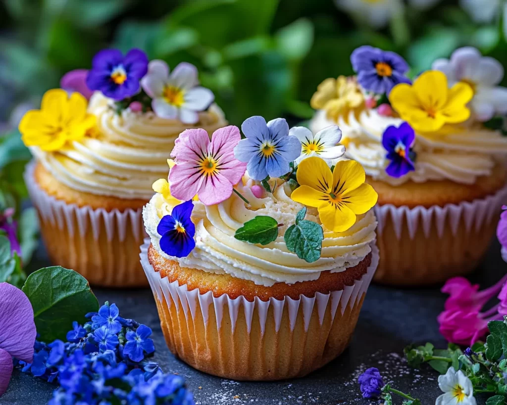 Spring Cupcakes: Vanilla Flower Garden Cupcakes in 30 Minutes