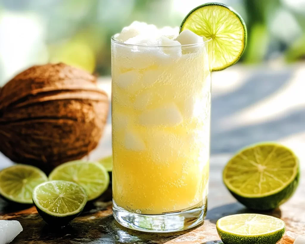 Summer Drinks Nonalcoholic: Coconut Lime Sparkling Punch in 10 Minutes