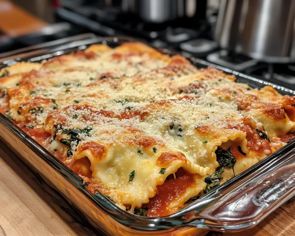 Easy Dinner Recipes for Family: Baked Spinach & Cheese Ravioli in 25 Minutes