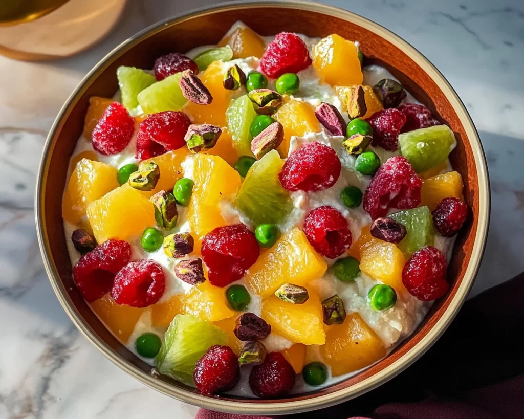 Traditional Watergate Fruit Salad with Pistachios