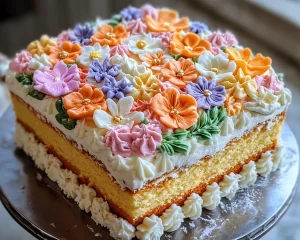 Spring Cake Designs: Floral Sheet Cake Design (Easy)