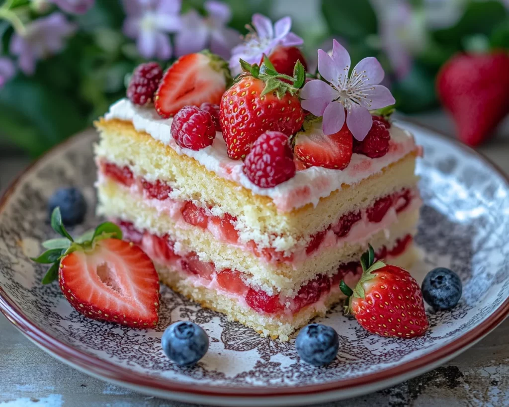 Spring Cake: Strawberry Lemon Cake (Springtime Favorite)