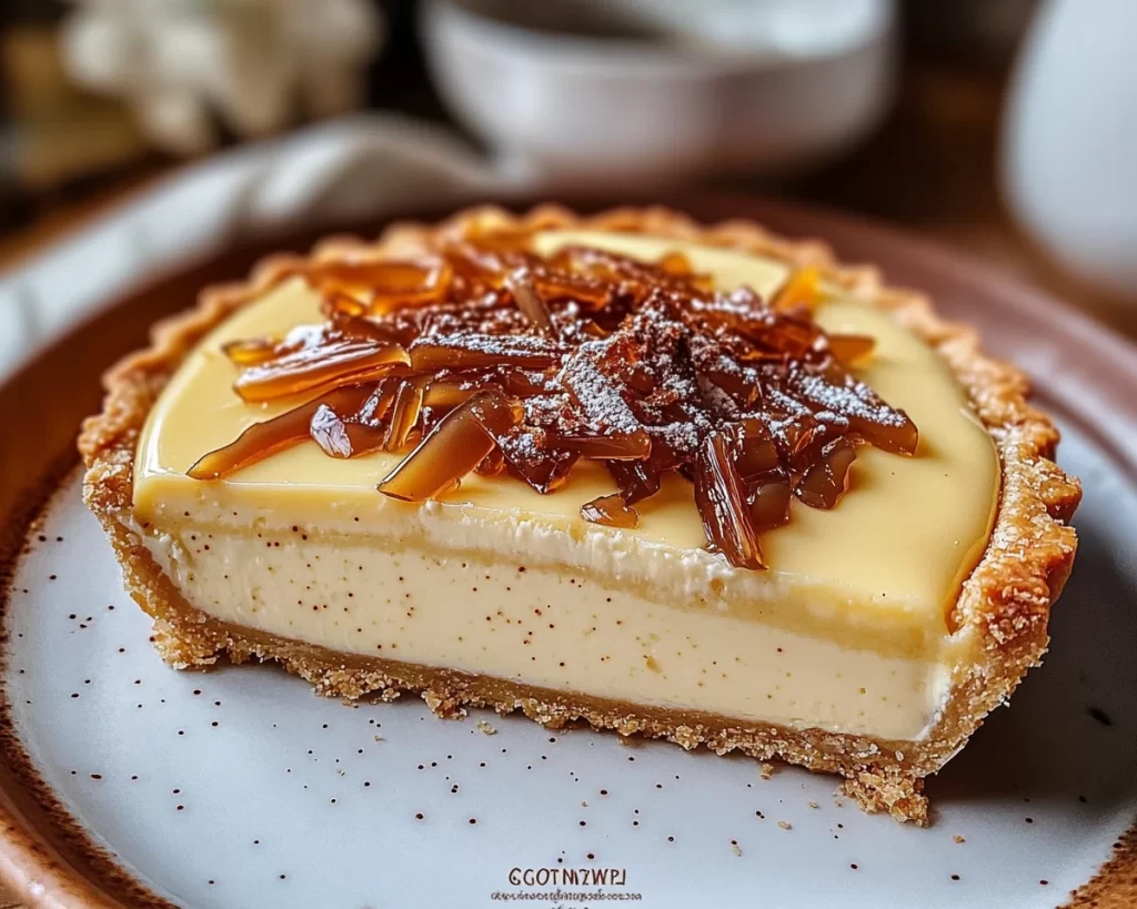 Eggnog Crème Tart with Caramel Shards