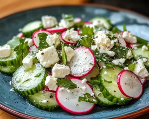 Spring Salad: Radish Cucumber and Feta Salad in 10 Minutes