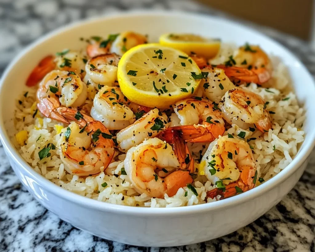 Summer Meals Dinner: One Pan Lemon Shrimp + Rice