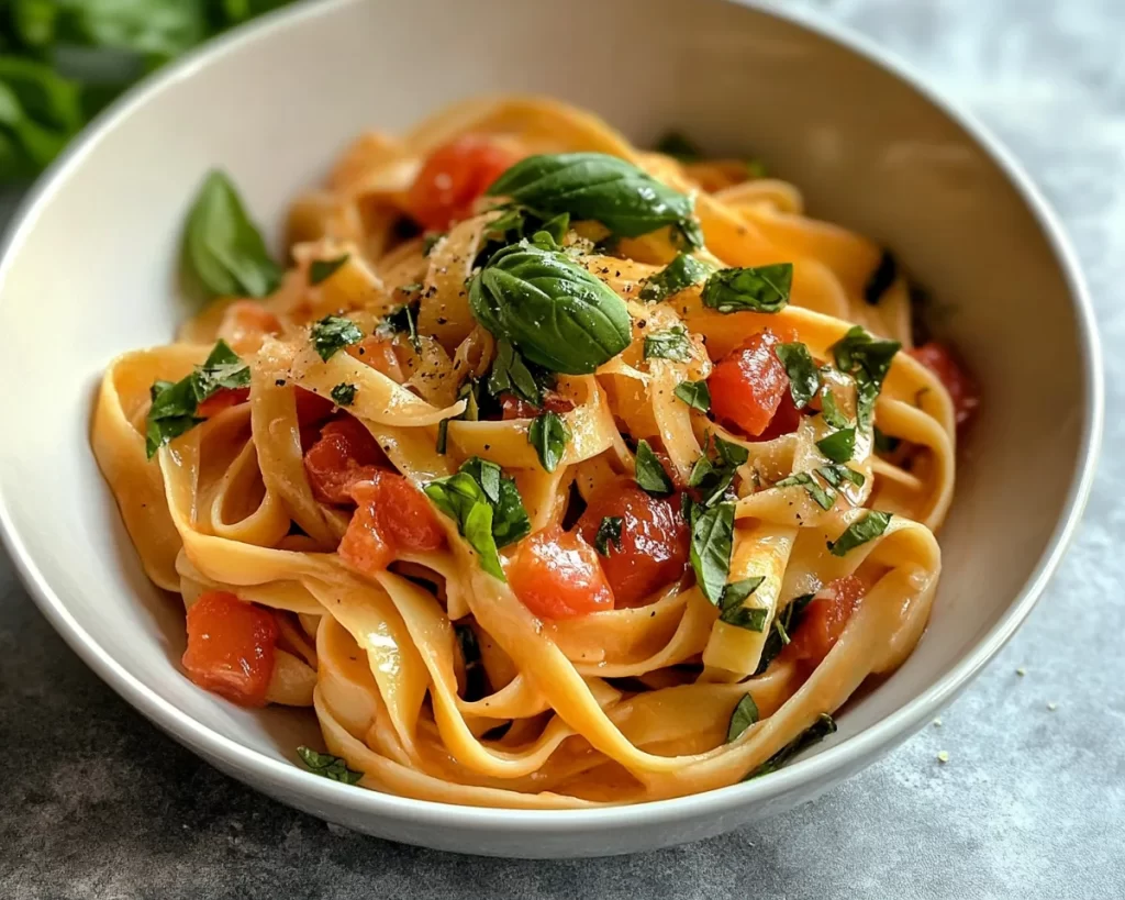 Spring Dinner: Tomato Basil Pasta (Light)