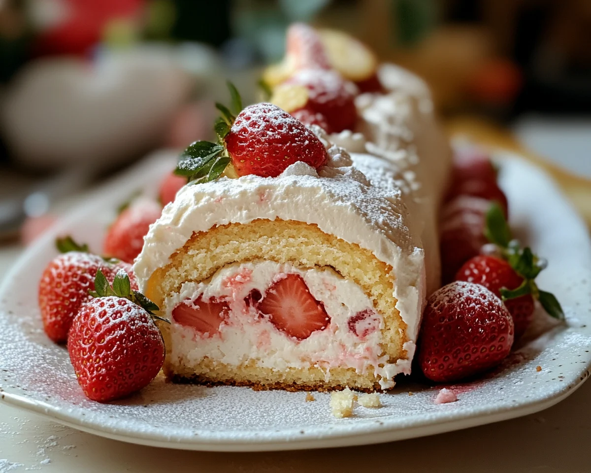 Spring Desserts: Strawberry Cream Roll Cake in 7 Steps