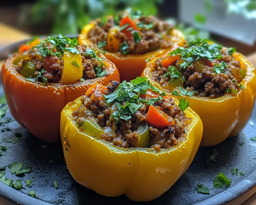 Easy Dinner Recipes for Family Comfort Foods: Stuffed Bell Peppers With Ground Beef in 30 Minutes