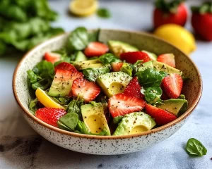 Spring Salad: Strawberry Avocado Salad with Lemon Dressing
