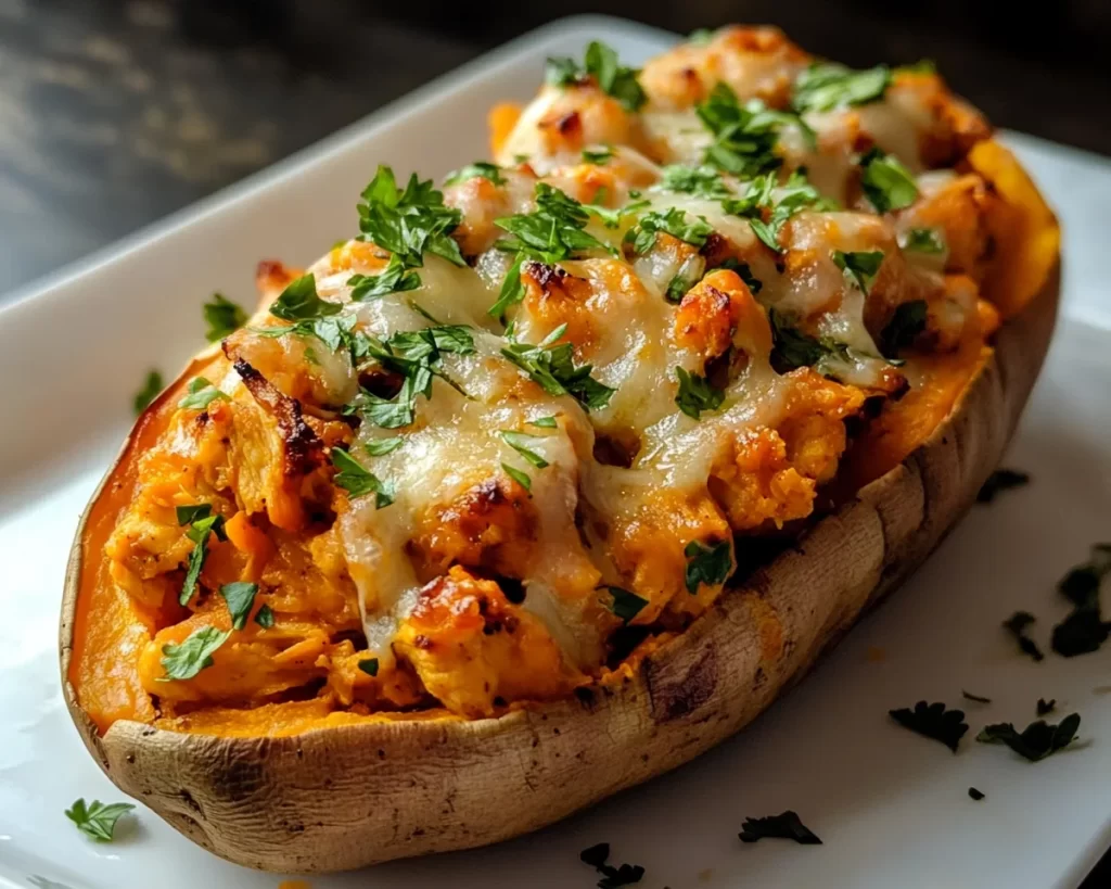 Summer Dinner Ideas: BBQ Chicken Stuffed Sweet Potatoes in 25 Minutes