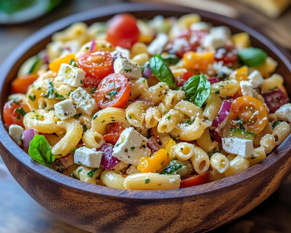 Picnic Food Ideas: Loaded Greek Pasta Salad in 20 Minutes