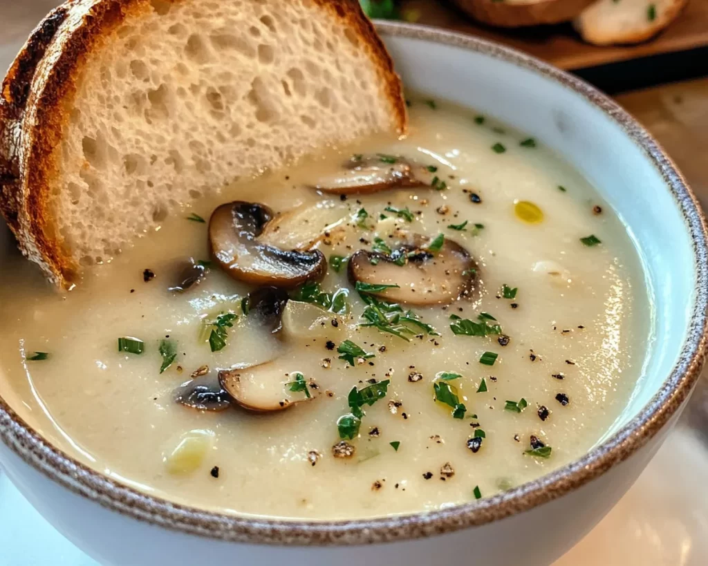 Spring Soup: Creamy Garlic Mushroom Soup in 25 Minutes