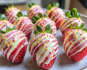 Easter Chocolate Covered Strawberries: White Chocolate Easter Egg Drizzled Strawberries in 20 Minutes