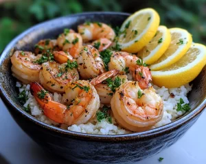 Summer Recipes Dinner: Lemon Garlic Shrimp Bowl