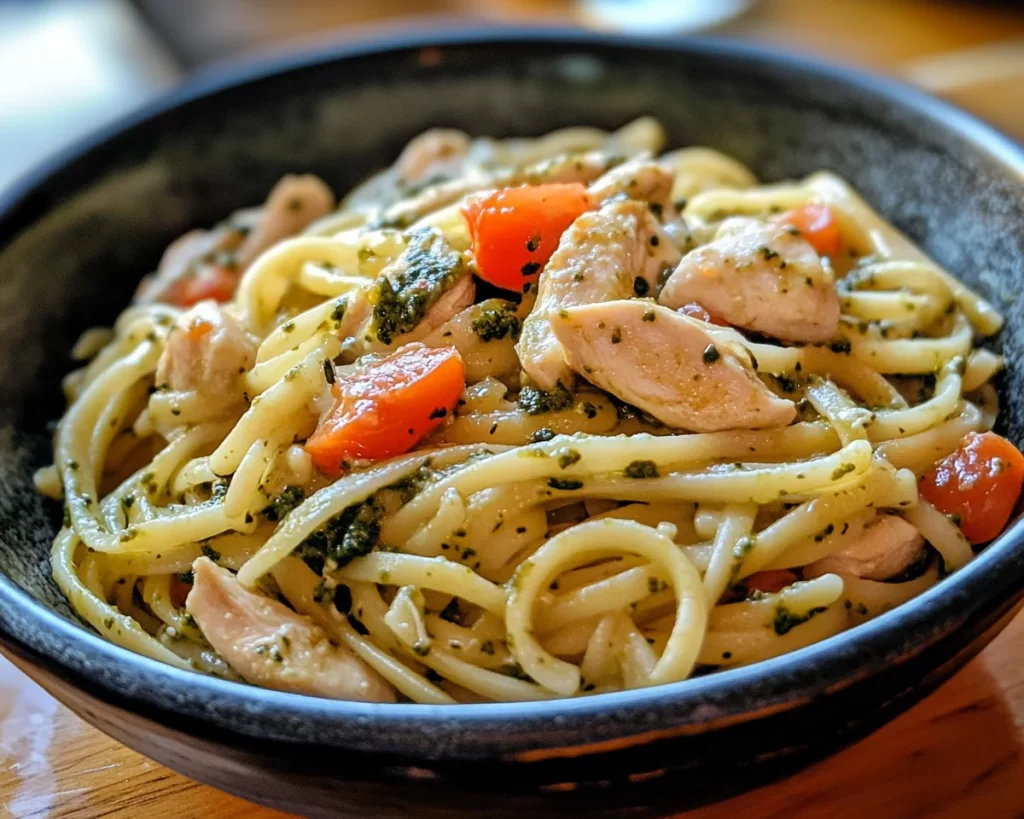 Spring Dinner: Pesto Chicken Pasta in 5 Ingredients