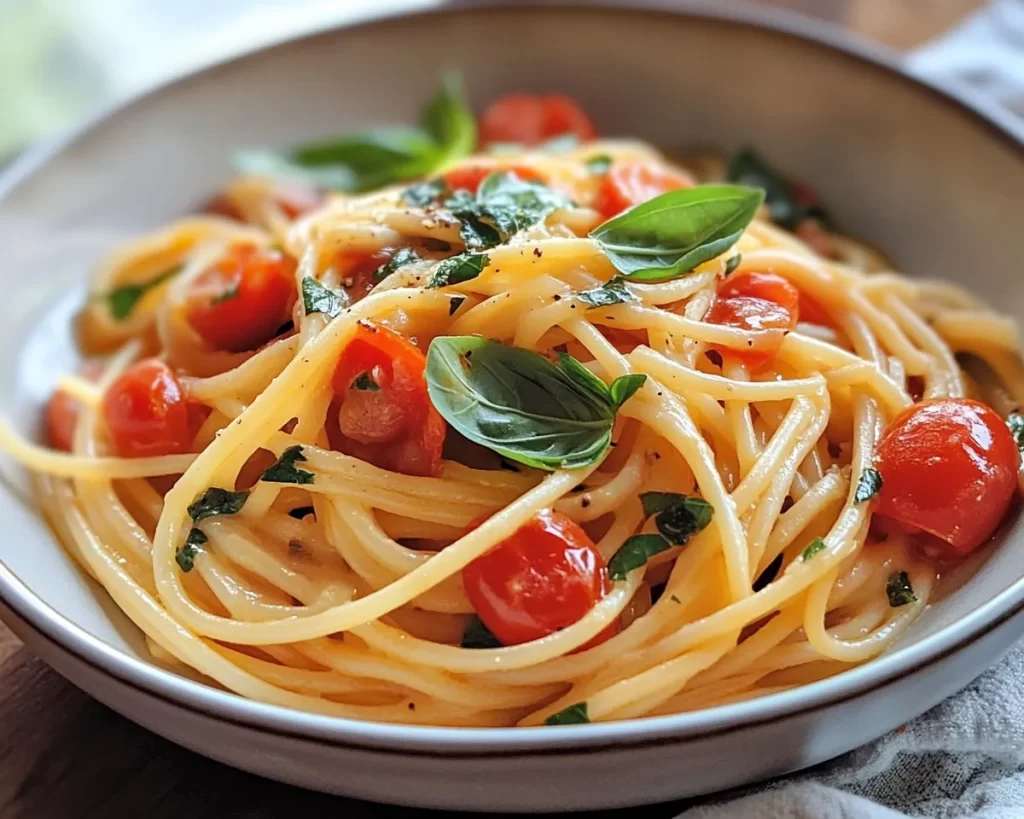 Healthy Easy One-Pot Tomato Basil Pasta (Light + Easy)