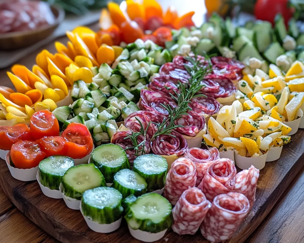 Spring Charcuterie Board Ideas with Spring Veggie Cups in 5 Steps