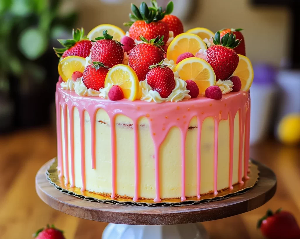 Spring Cakes: Strawberry Lemonade Drip Cake in 40 Minutes