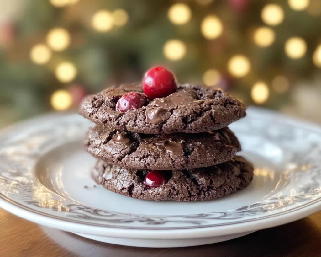 Black Forest Cookie: Dark Chocolate Cherry Crinkle Cookies in 30 Minutes