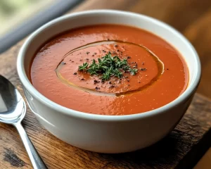 Spring Soup: Roasted Red Pepper and Tomato Bisque in 25 Minutes