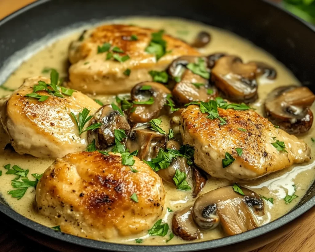 Spring Dinner Ideas: Creamy Mushroom Chicken in 25 Minutes