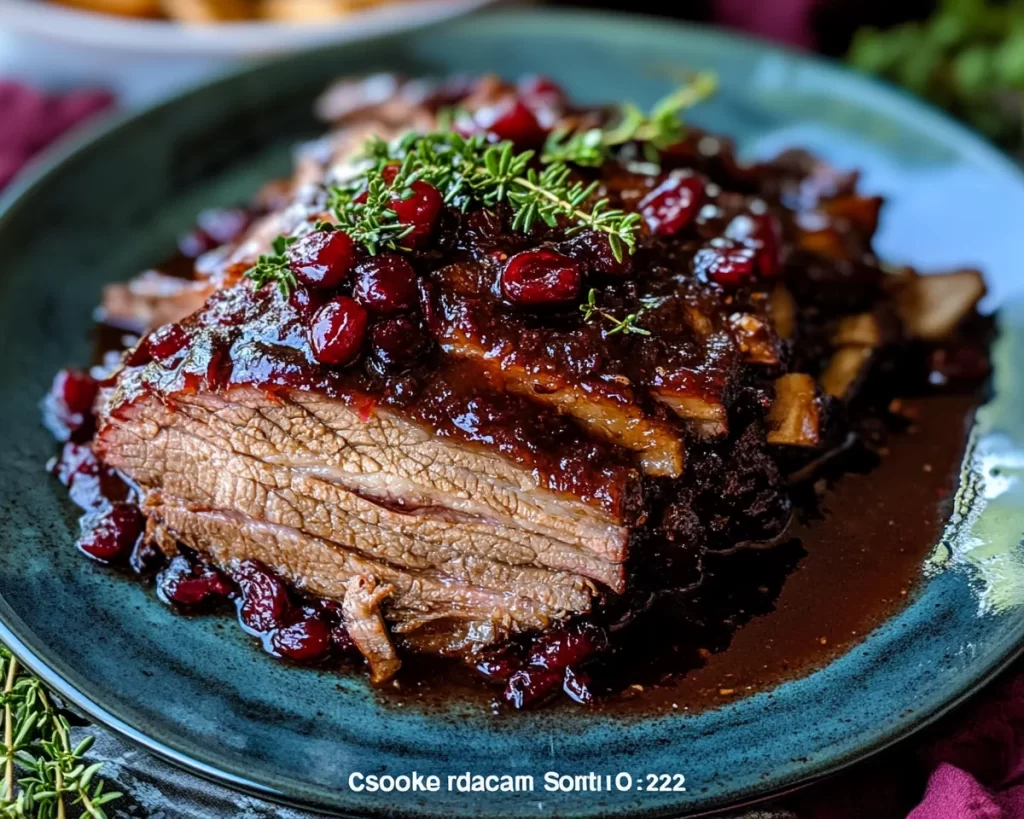 Slow Cooker Cranberry Glazed Brisket