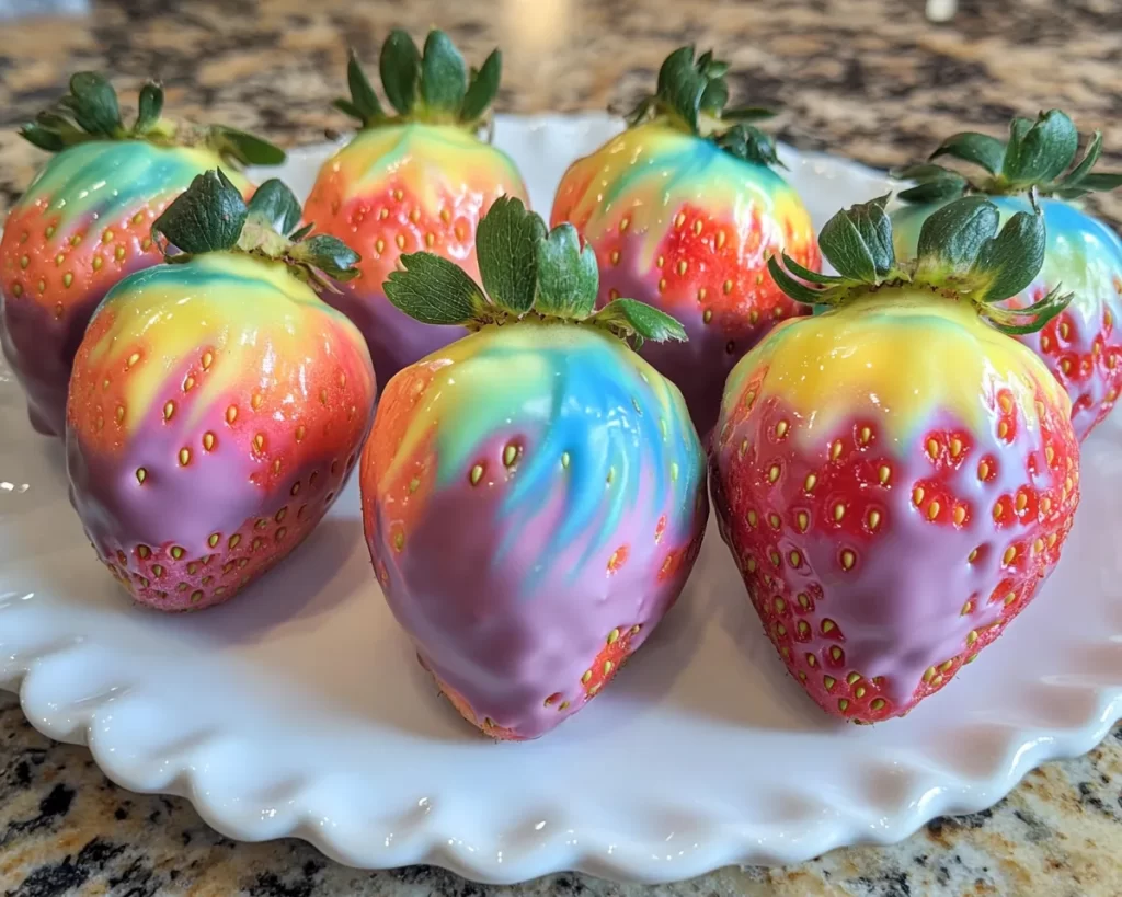 Easter Chocolate Covered Strawberries: Tie Dye Pastel Chocolate Strawberries in 25 Minutes