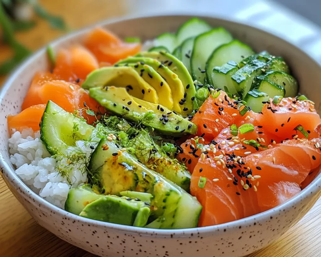 Summer Meals: Cucumber Avocado Sushi Bowl in 15 Minutes