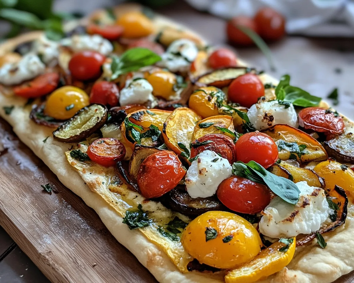 Spring Dinner Ideas: Roasted Veggie & Goat Cheese Flatbread in 15 Minutes