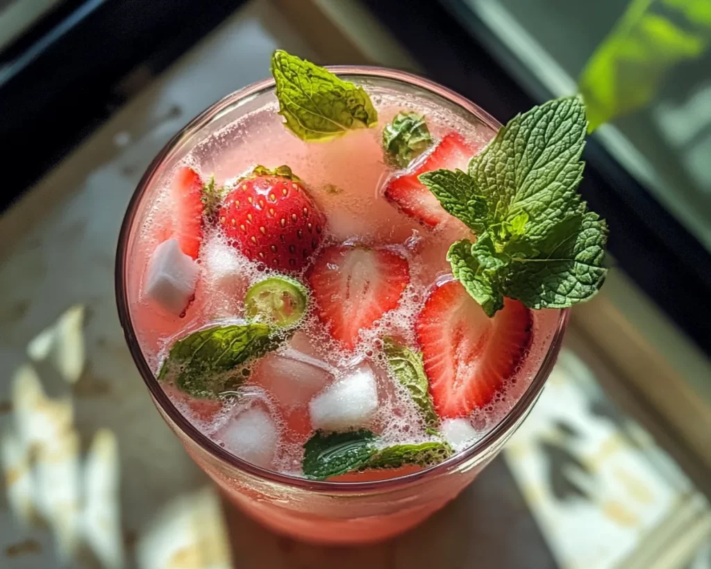 Summer Drinks Nonalcoholic: Strawberry Coconut Cooler