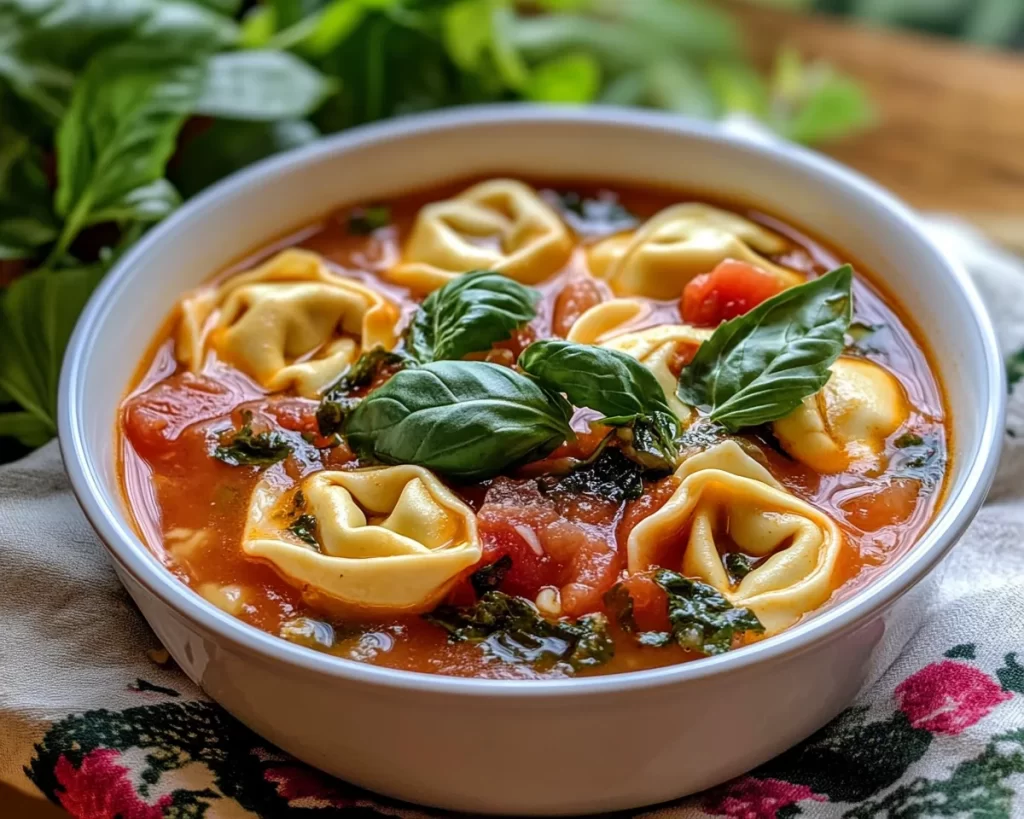 Spring Soup: Tomato Basil Tortellini Soup in 25 Minutes
