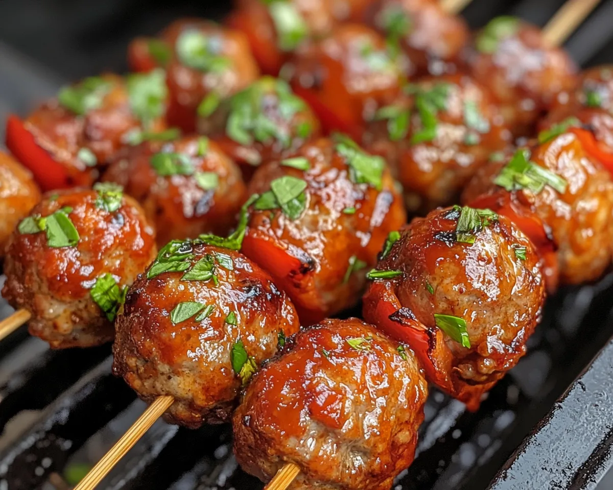 Summer Dinner Ideas: BBQ Turkey Meatball Skewers in 20 Minutes