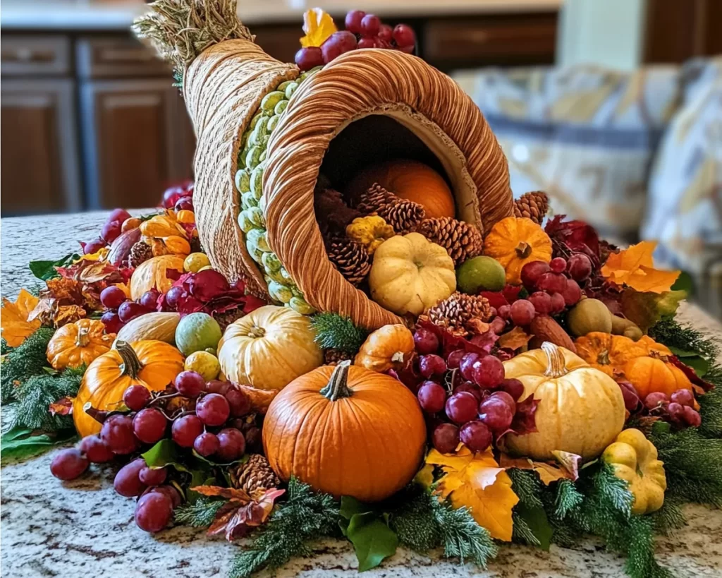 Thanksgiving Cornucopia Centerpiece