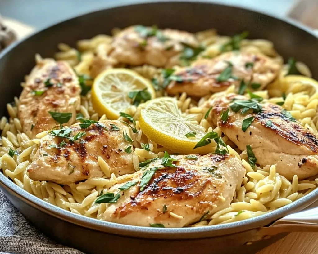 Spring Dinner Ideas: Lemon Orzo with Chicken in 20 Minutes