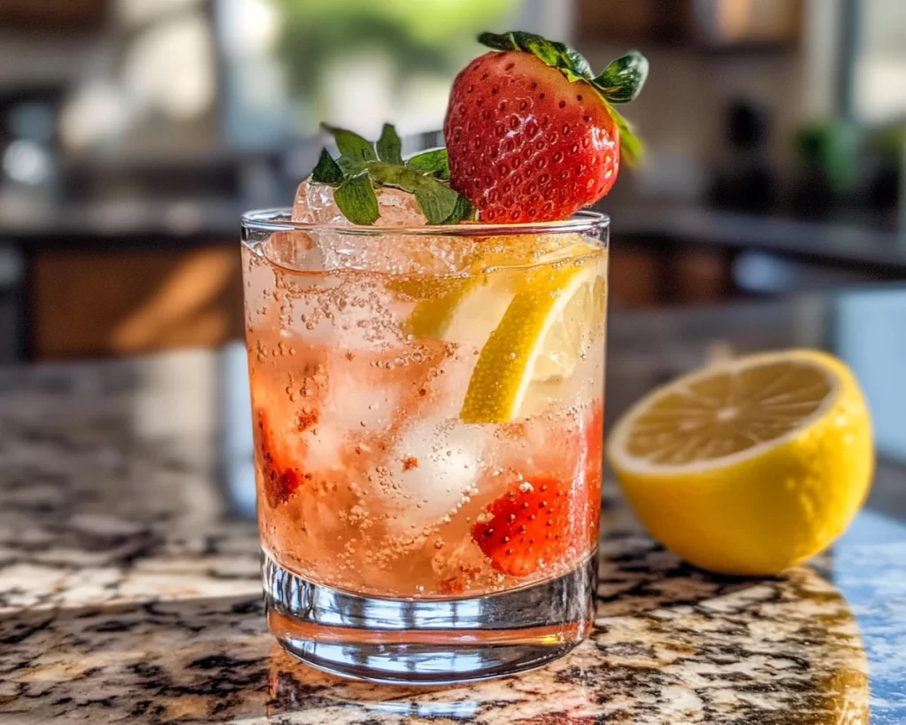Spring Drinks: Strawberry Lemon Fizz Drink