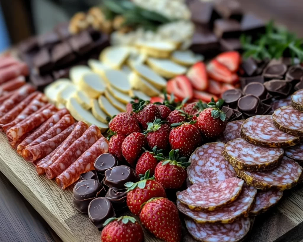 Spring Charcuterie Board Ideas with Chocolate Covered Strawberries in 5 Steps