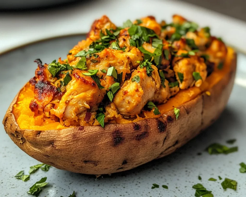 Summer Dinner Recipes: BBQ Chicken Stuffed Sweet Potato in 25 Minutes
