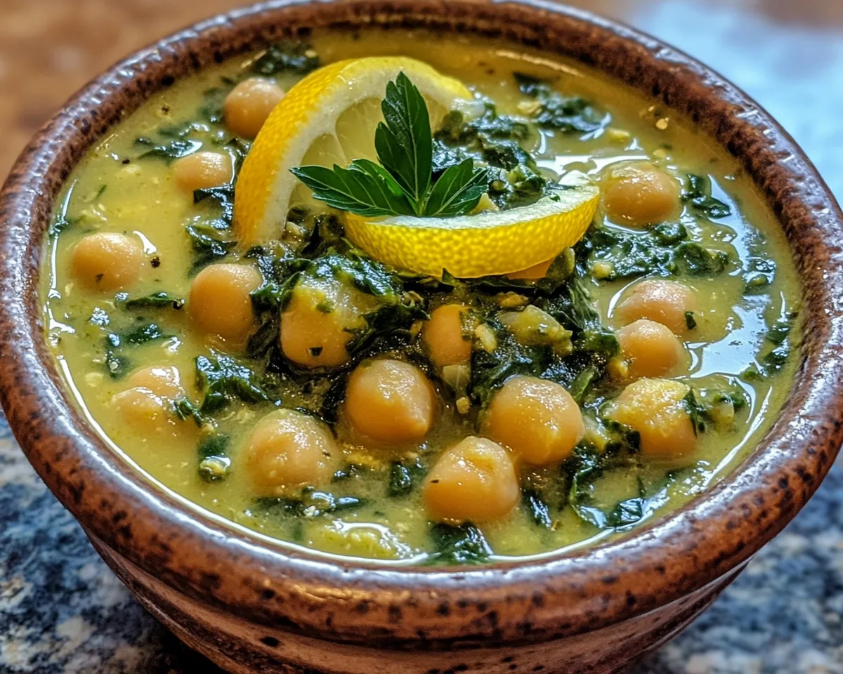 Spring Soup: Lemon Chickpea Spinach Soup in 25 Minutes