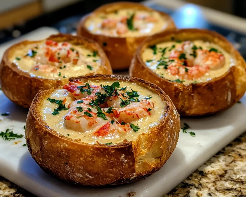 Spring Dinner Party: Lobster Bisque in Individual Bread Bowls in 30 Minutes