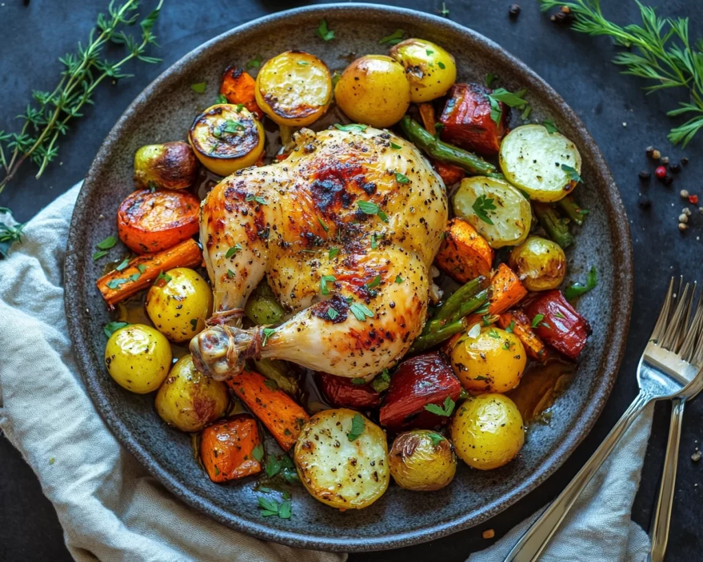 Spring Dinner: Balsamic Chicken with Roasted Veggies in 25 Minutes