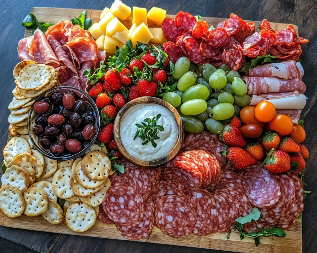 Spring Charcuterie Board Ideas with Yogurt Dip in 5 Steps