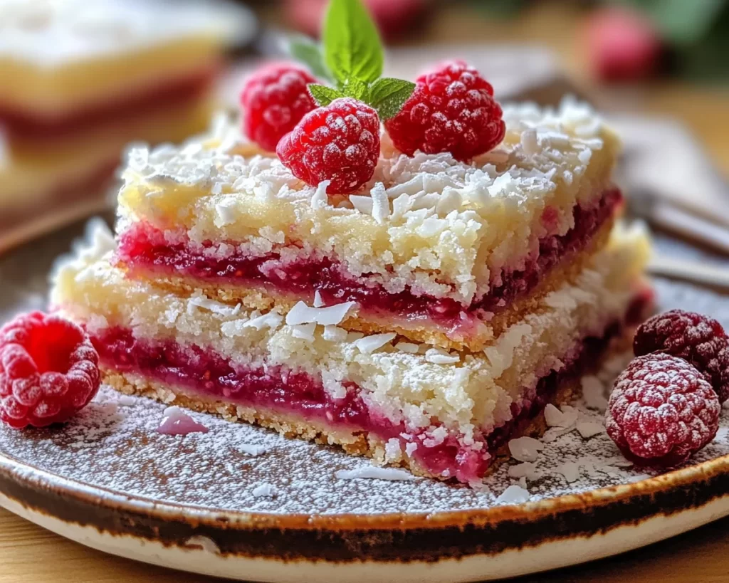 Spring Desserts: Raspberry Coconut Bars in 5 Steps