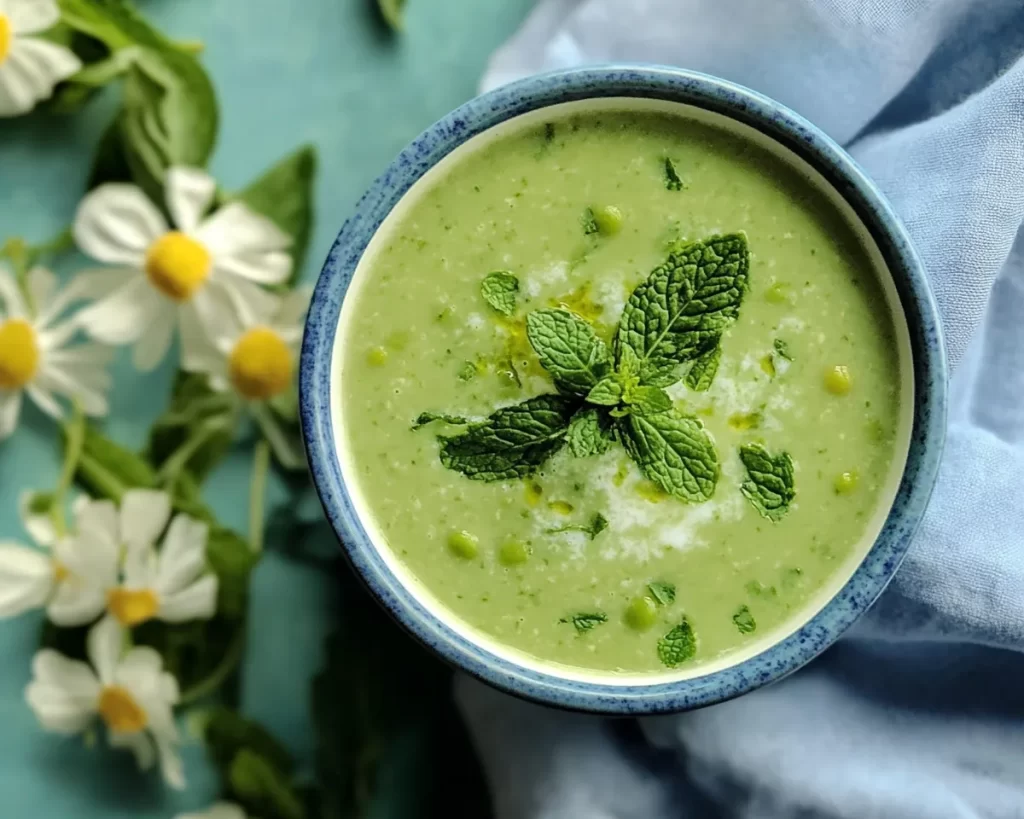 Spring Soup: Pea Mint Yogurt Soup in 15 Minutes
