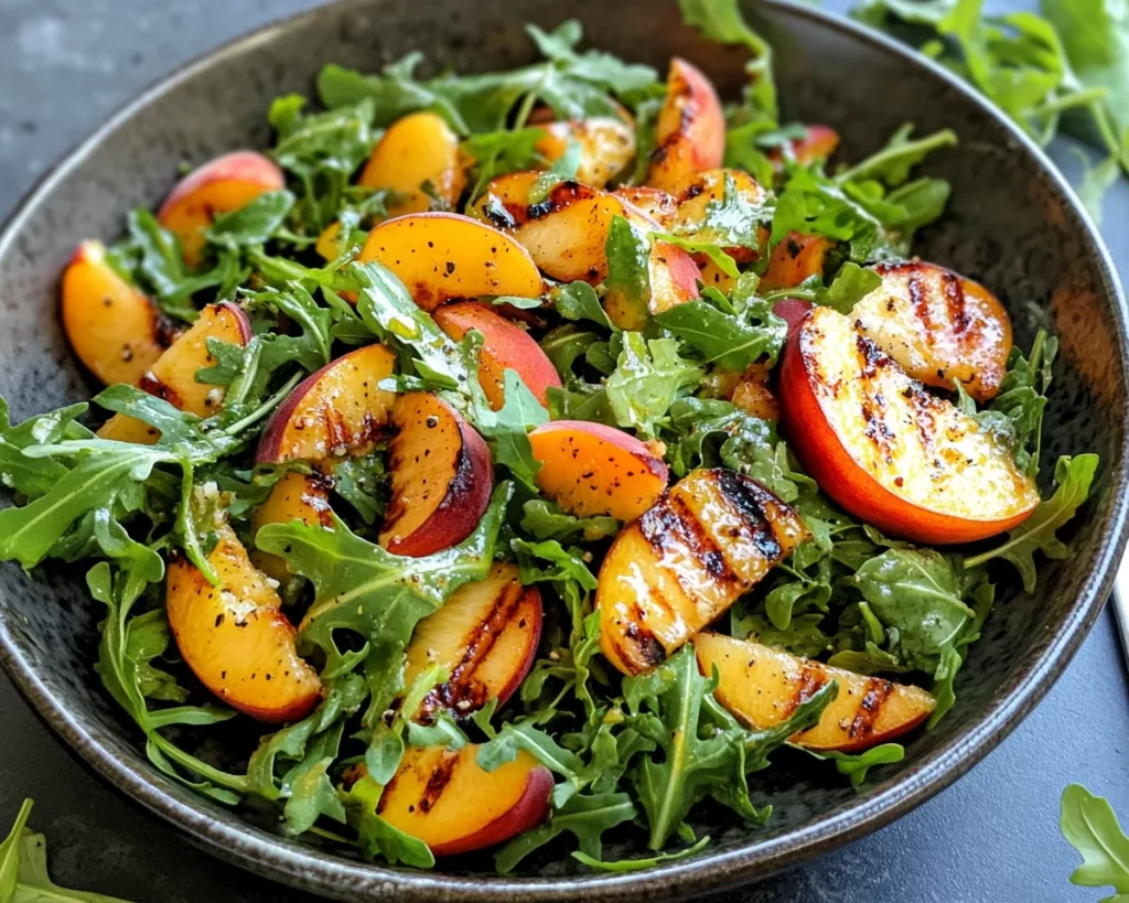 Spring Salad: Grilled Peach and Arugula Salad in 15 Minutes