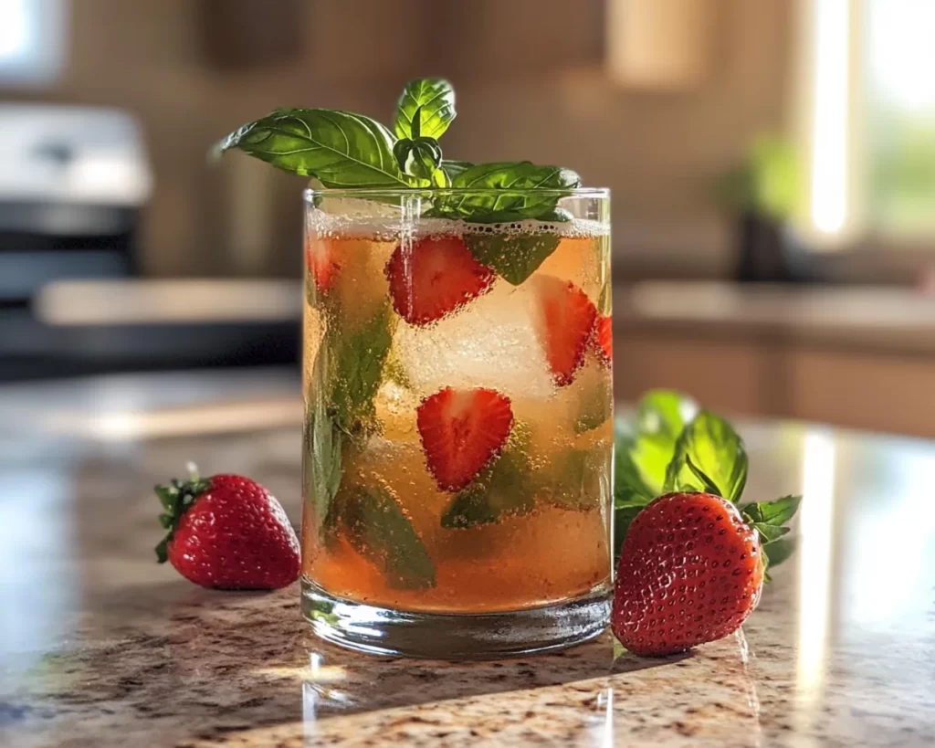 Spring Cocktails: Strawberry Basil Gin Fizz in 10 Minutes